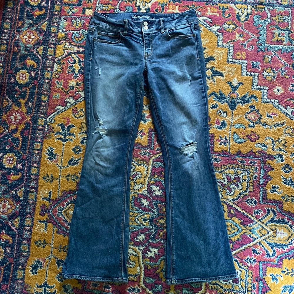 American Eagle Artist Stretch Destroyed Flares 10 R